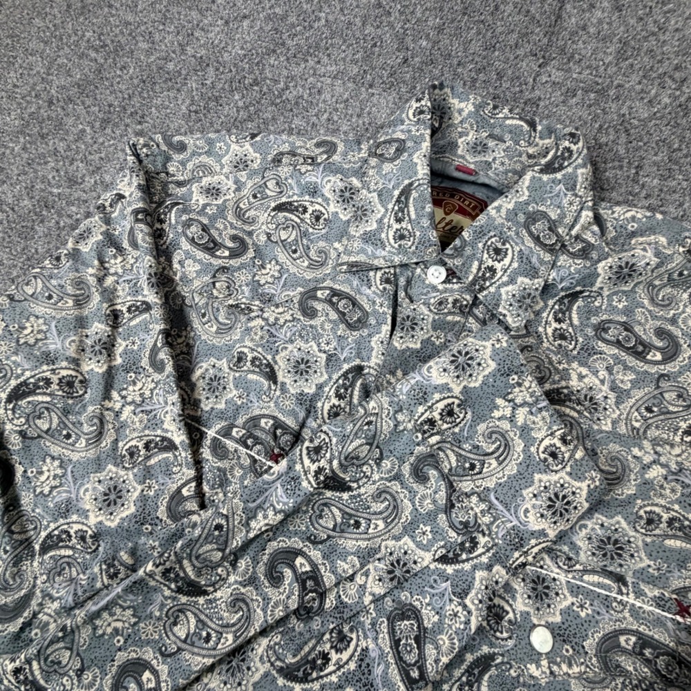 Rafter‎ C Red Dirt Collection Mens Medium Blue Paisley Western Snap Button Shirt
